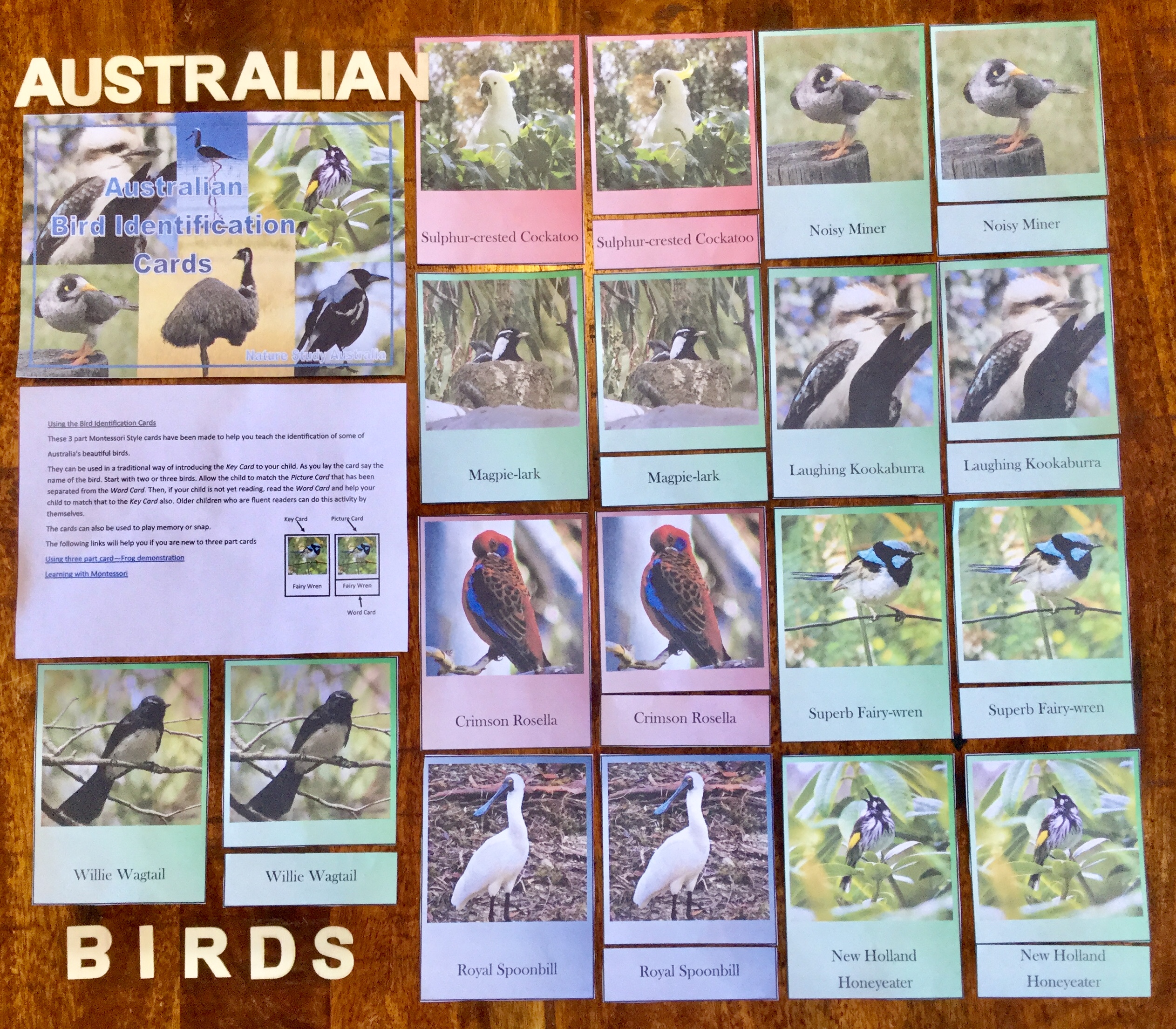 Kælder Fyrretræ Watt Identification Cards | Australian Birds
